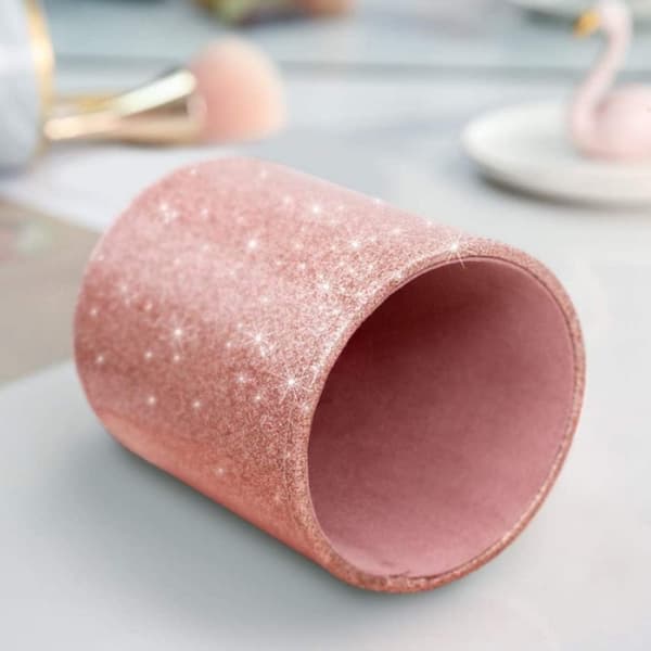 Multifunktionel makeupbørste opbevaringskop til husholdningen (lyserød) 1 stk. Pink