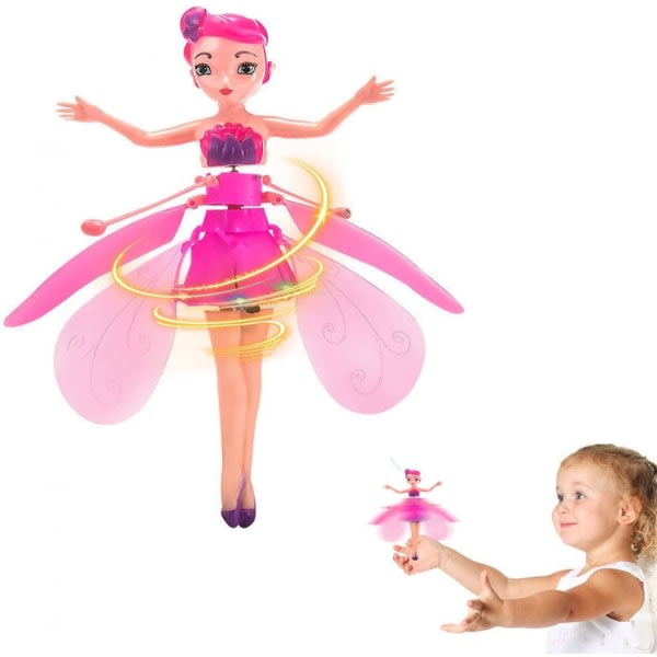 Magic flygande älva prinsessdocka, flygande älva docka leksak för flickor, sky dancer flygande docka flygande leksak