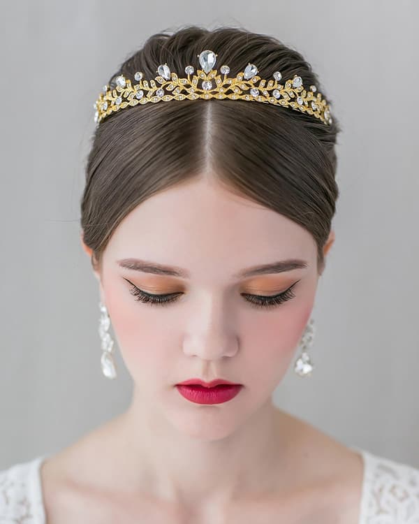 Kristallprinsesskrona Rhinestone Brudkrona Bröllop