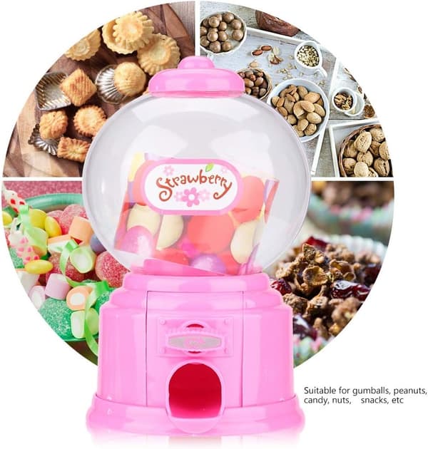 Godterimaskin i plast for barn, mini sparegris-dispenser, barnegave (rosa) Pink