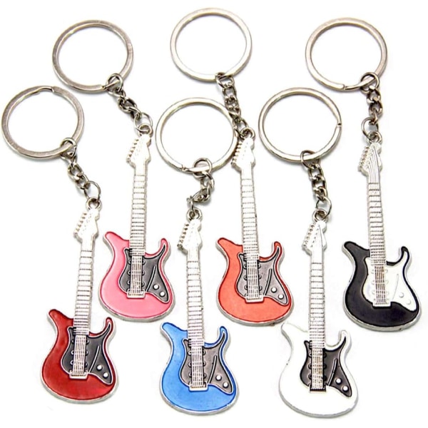 6st gitarr bil handväska hänge dekoration hängande nyckelring tillbehör kreativ gåva