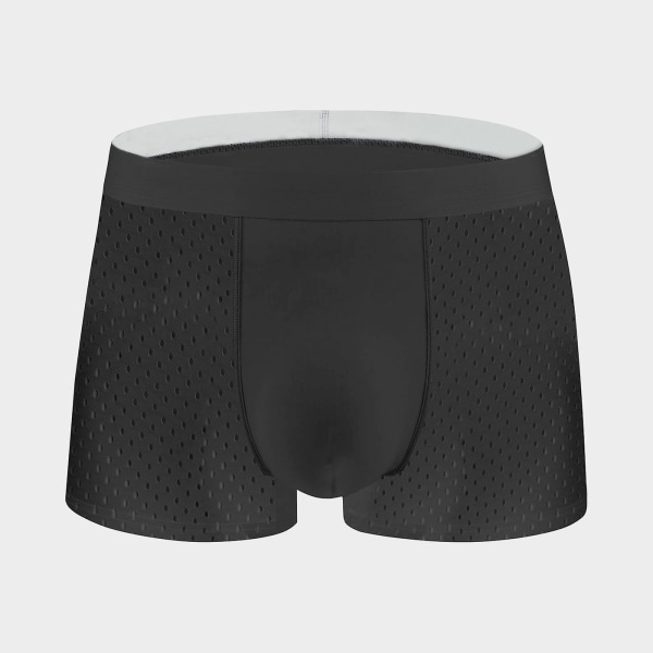 Ice Silk Mesh Herrunderkläder Herrboxershorts Sommar Mesh Andningsbara Shorts (Svart 4XL) black 4xl