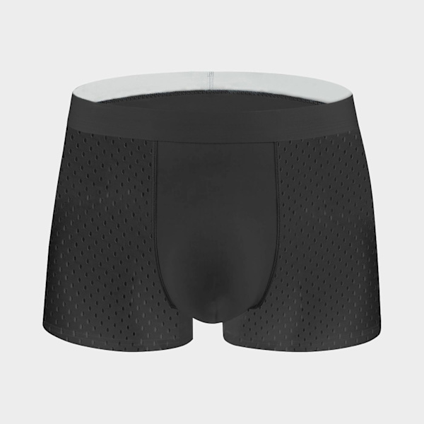 Ice Silk Mesh Herrunderkläder Herrboxershorts Sommar Mesh Andningsbara Shorts (Svart L) black l