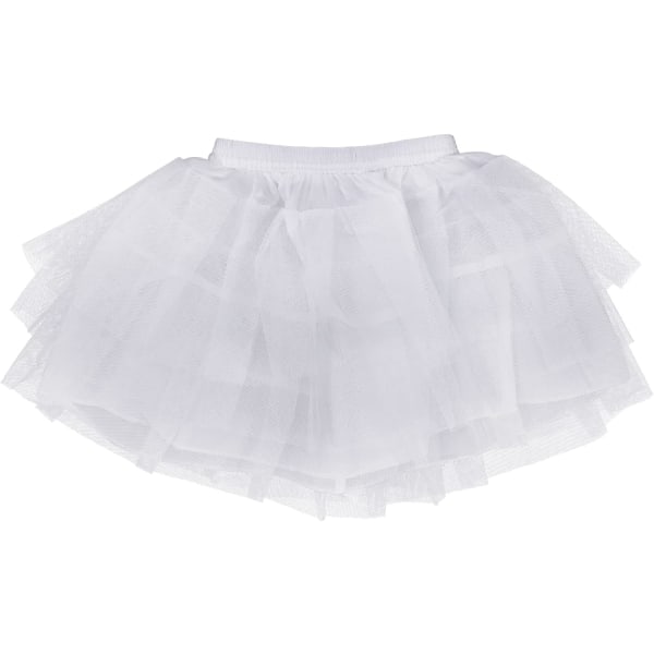 Tutu kjol blommig benfri kjol för flickor balett lager tyll kjol (35cm, vit) white