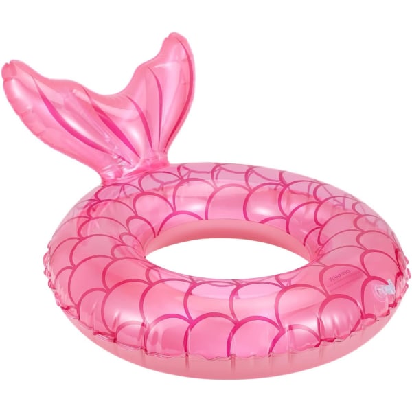 Uppblåsbar simring, sjöjungfrusimring, vattenlekring, stor luftmadrass, poolleksak (rosa 70 cm) pink 70cm