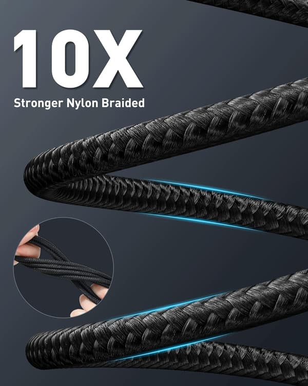 USB C-kabel, 2 stk. / 2 meter, 100 W QC 4.0 USB C hurtigopladningskabel