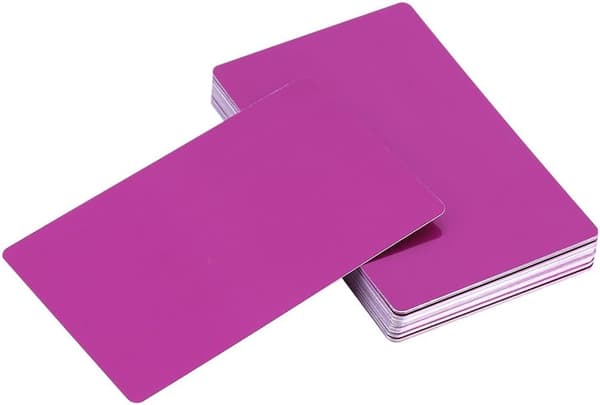 50 metallplater visittkort blank lasergravert DIY blanke visittkort (rød) Purple
