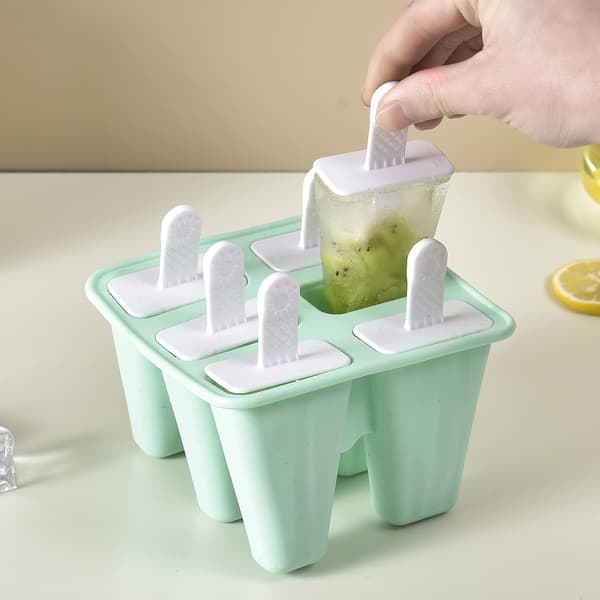 Silikone ispindeform BPA Genanvendelig Nem Frigivelse Ispindefremstilling (Grøn) 6 Huller Green