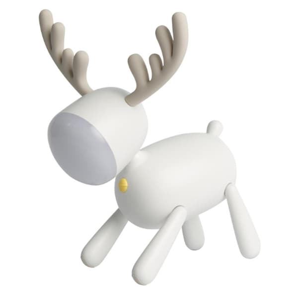 Jul älg led bordslampa silikon nattlampa, Vit