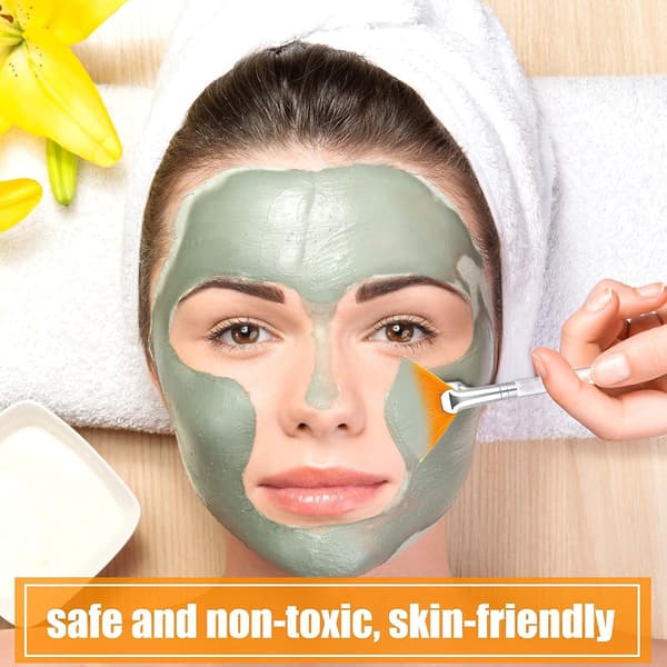14 stykker viftebørster ansigtsapplikatorbørste kosmetiske makeupapplikatorværktøjer til muddercreme (gul)