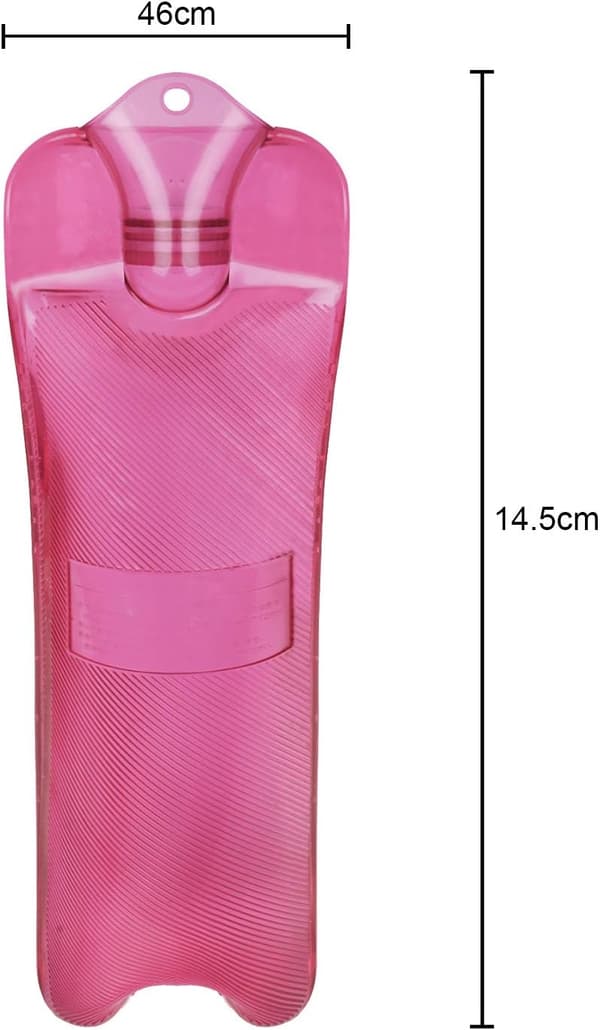 Lang stripe varmeflaske 2000ML PVC eksplosjonssikker varmeflaske (rosa) Pink