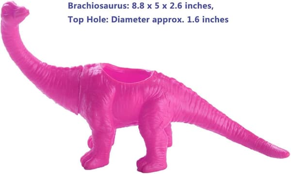 Mini Brachiosaurus Plastikurtepotte Drænhul Vase Borddekoration (rosarød) Rose Red