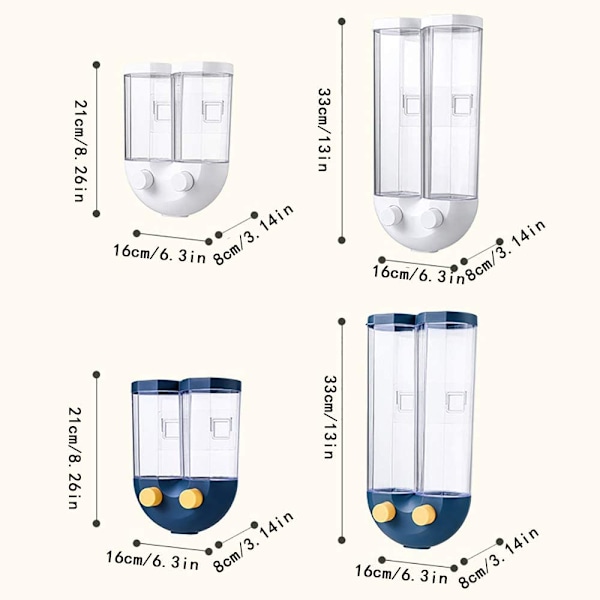 Väggmonterad dispenser, lämplig för spannmålsgodisdispenser blå blue