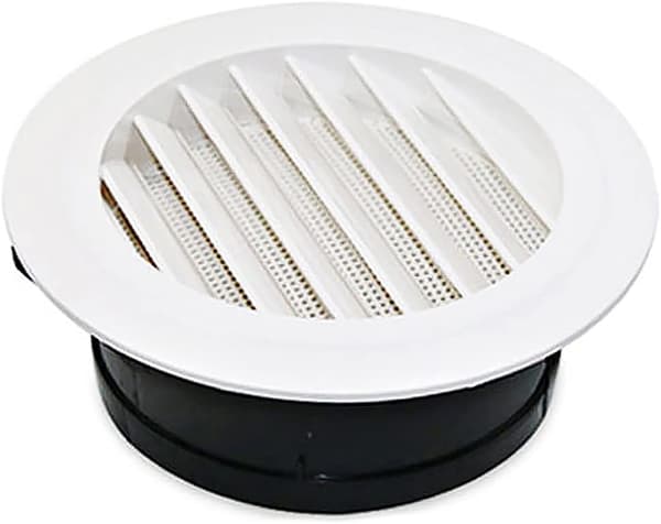 Runda luftventilationsgaller i ABS-plast (snedställda 75 mm)
