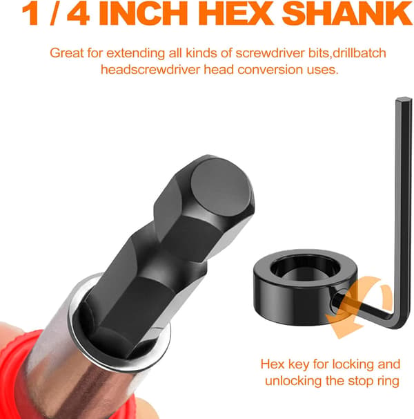 Hurtigskiftende bitsholder magnetpakke med 4 sekskantede magnetiske bitsholdere 60 mm 1/4 tomme bits