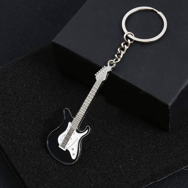 6 st gitarr bil plånbok väska hänge dekoration hängande nyckelring tillbehör kreativ present