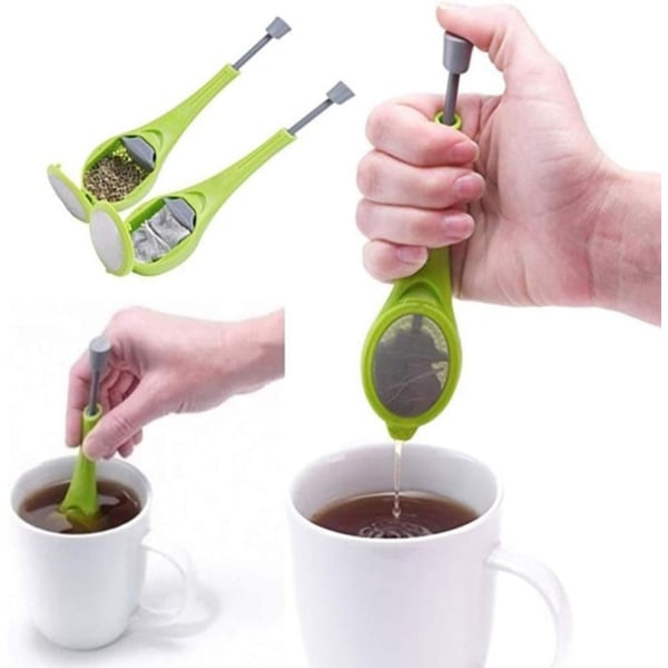 1-pack silikon tefilter teinfuserare Återanvändbar tepåse med ultrafint mesh (grön)