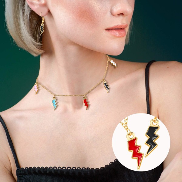 Hänge Enamel Flash Shape Charms Blandade Färger Zink, 5 Färger 100 st