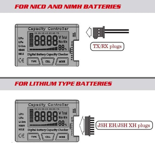 Digital batterikapacitetstestare, batterikapacitetsspänningskontroll