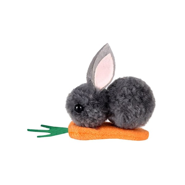 1 st Söt plysch kanin morötter hårklämma barn hårtillbehör (grå) grey