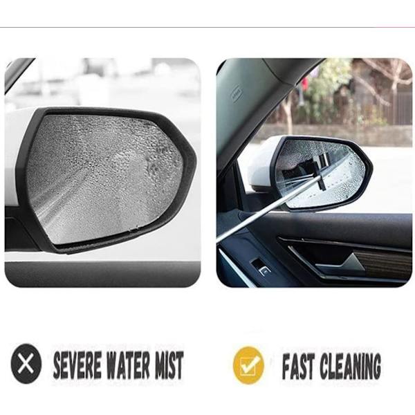 Utdragbar backspegel torkare, längd upp till 98 cm, bländfri anti-dimma glas spegel rengöring（svart） black