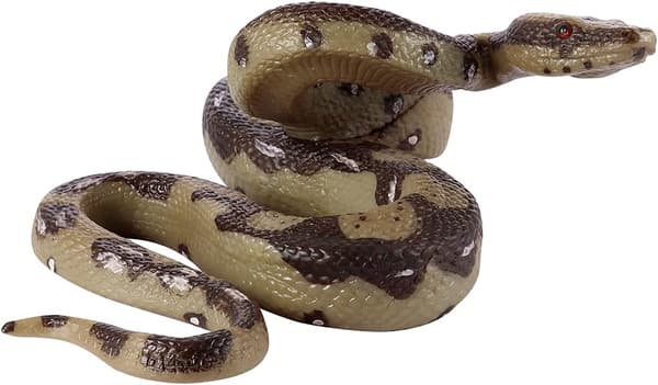 Halloween-pilailu korkean simulaation kumiväärennös käärme python-mallilelu (A, tyyli)