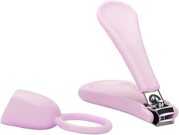 Negleklipp for barn, neglebehandling, bredt og ergonomisk håndtak, rosa