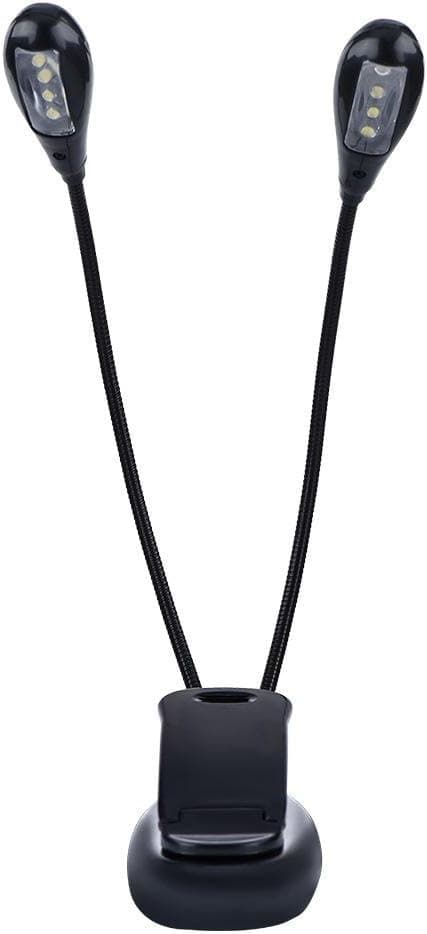 Musikkstativ LED-lys Mini dobbeltarmlys Justerbart leselys med USB-kabel lampe (8 perler) 8 Beads
