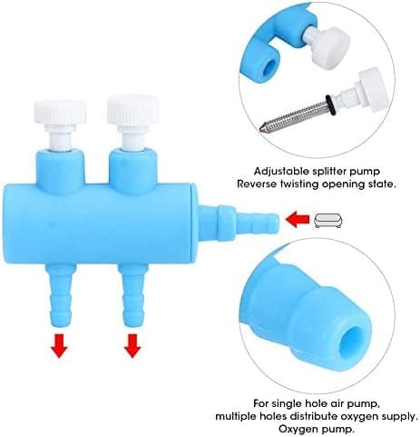 Plastakvarium Fisktank O*ygenpumpadapter 4mm Splitter Kontrollventil (2 Vägar 2PCS)