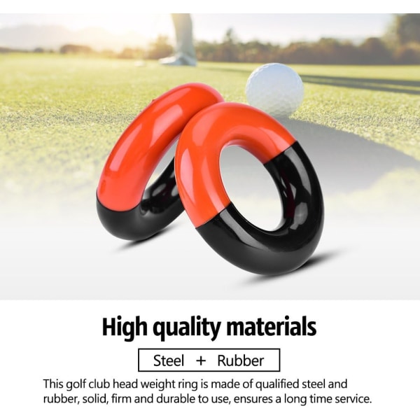 3st golfviktad swingring, golfklubbuppvärmningssvingviktsringar, röd och svart