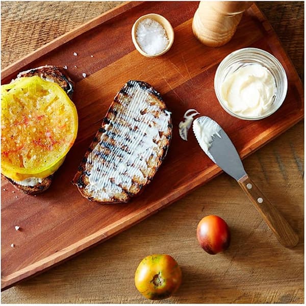 4 stk. smørknive i rustfrit stål med lige kant, bred smørkniv, sandwich, flødeost, krydderiknive sæt