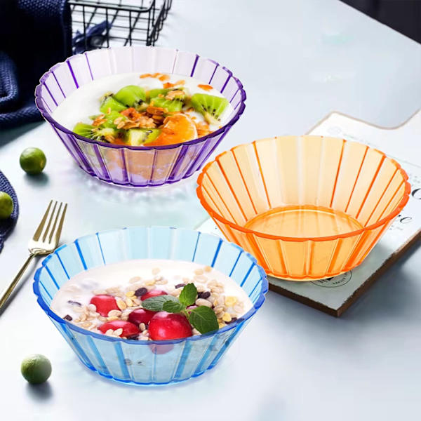 Återanvändbar efterrättskål restaurang snacks tallrik snacks förvaring tallrik 3 stycken