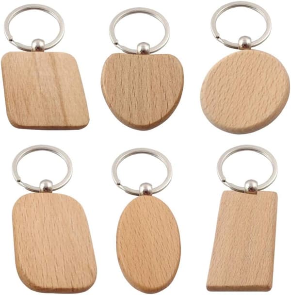 6 st tomma tränyckelringar med delad ring DIY trätillbehör