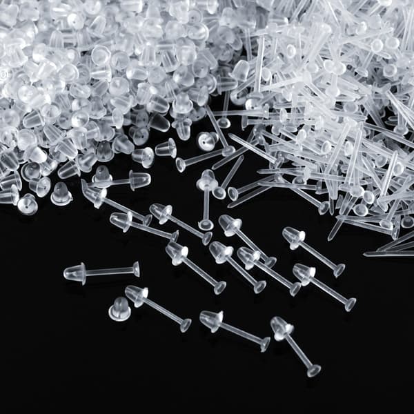 Øredobber i plast for kvinner, brusk, gummi øreplugger, øredobbpinner, 1000 par