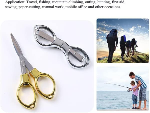 Mini Multifunktionel Sammenfoldelig Fiskesaks Med Nøglering Fiskesaks Rustfrit Stål (Guld) Gold