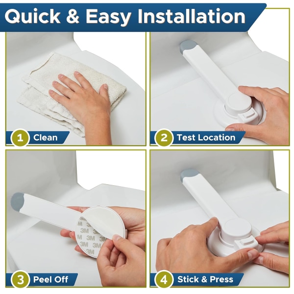 WC-lås barnsäkerhet, idealisk baby proof WC-sitslås med 3M-lim, enkel installation (1-pack)