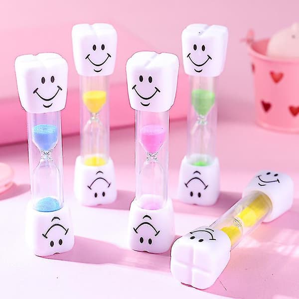 Smiley 2-minutters tannbørste timeglass for barn (rosa), rosa, 2 min