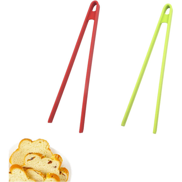 Matlagning Köksbrödklämma Sallad Praktisk Mat Hög Kvalitet Värmebeständig Silikon Tång (2-pack)