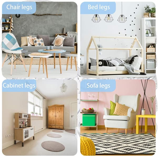 Hjulkopper Runde Spisse Møbelkopper Spisse for Sofa, Bord, Stoler, Møbler (8 Stykker)