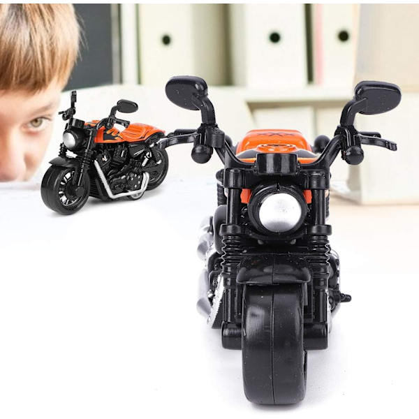 Leksaksmotorcykel i legering, hög simulering, modellfordon, leksak för barn, intellektuell leksak, presentset (orange) Orange