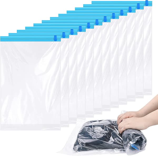 Rulla upp förvaringsväskor för resor, 12-pack 60x40 CM kompressionspåsar