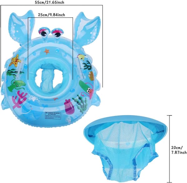 Baby simring, baby simhjälpmedel med simstol Polyvinylklorid (Blå) Blue
