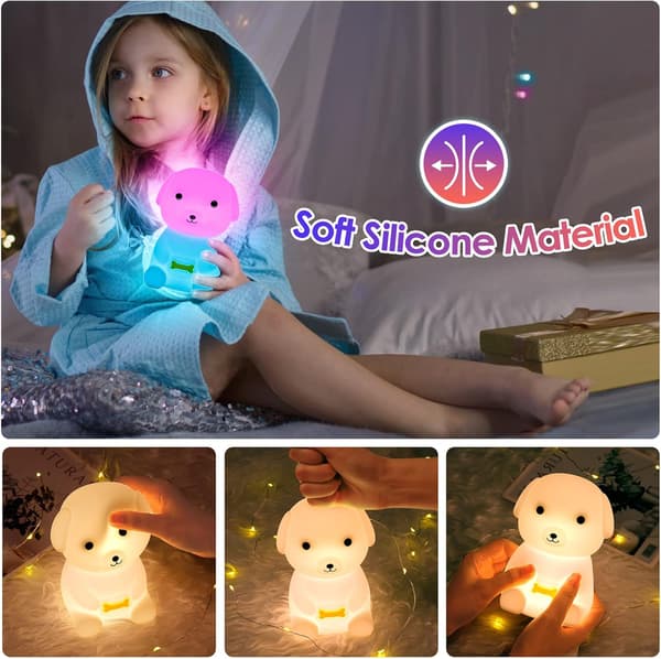 LED Natlampe Børns Sengelampe Silikone Sove Lampe USB Bærbar Touch Stil Lampe