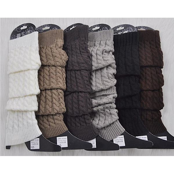 Höst/vinter damstrumpor i stickat material, över knäet, termiska med boll (mörkgrå) dark grey