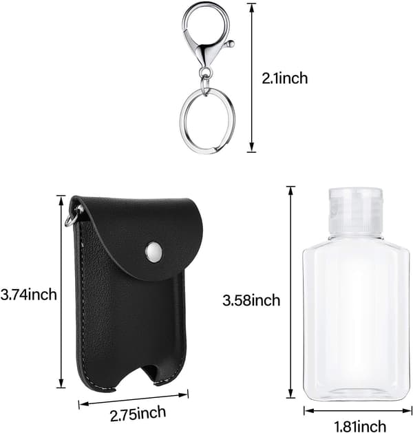 Reseflaska Nyckelring Hållare 2 oz/ 60 ml Tomma Flip Cap Flaskor 3 st