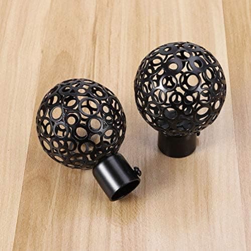 1 par aluminiumslegering gardinstang endestykker til vindue 22 mm (sort)