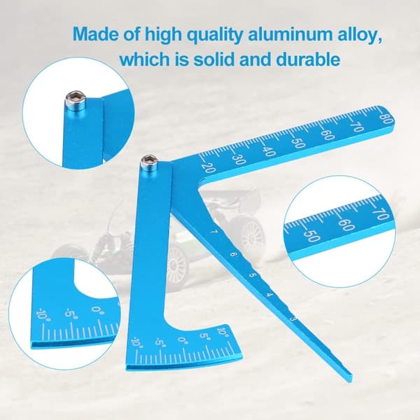 RC justerbar linjal, justering av høyde og hjulfelger Camber Multi Angle Measuring Tool (blå)