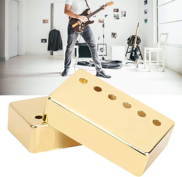 2 st elgitarr pickup-skal, nickel pickup-skal gitarr pickup-skydd 50 mm och 52 mm (guld) gold
