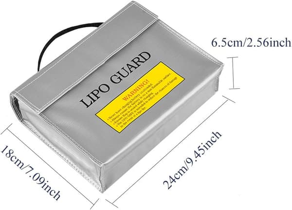 2 stk Lipo batteri sikkerhetspose, brannsikker eksplosjonsbeskyttelse, litiumbatteri, sikkerhetspose for lading