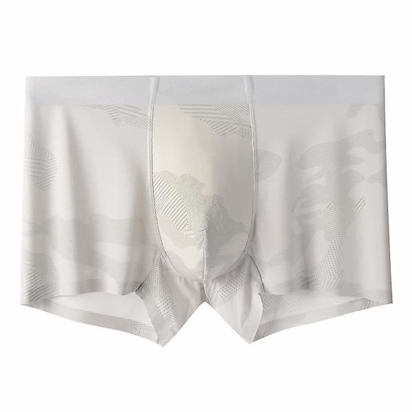 Ice Silk Shorts för män Sports Boxer Andas Boxer Tonåringar (Vit Grå 4XL) White Grey 4xl